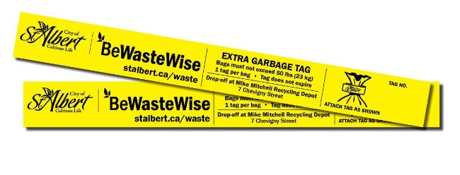 extra garbage tags